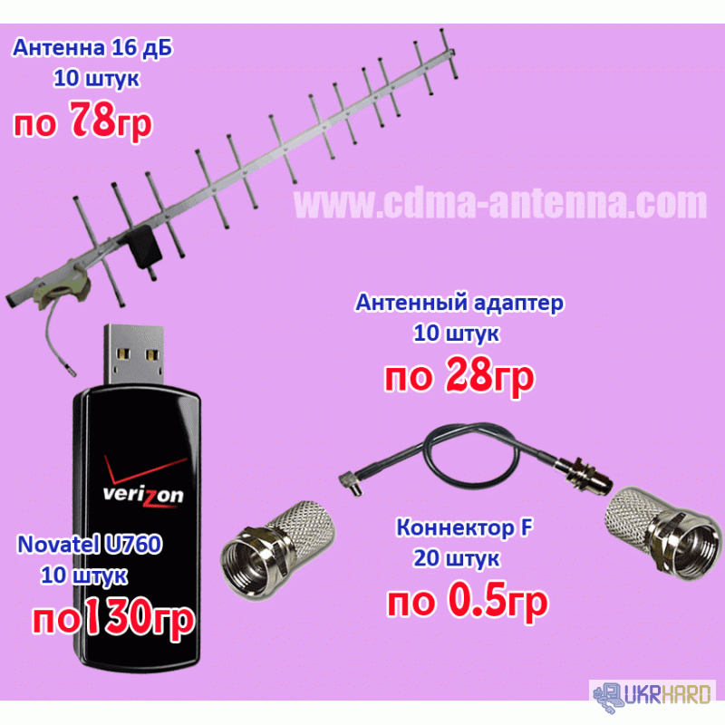 Фото 2. Антенна для интернета 16 dB + 3G модем + адаптер