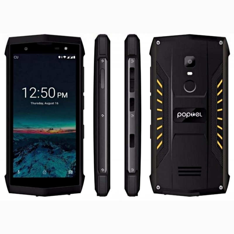 Фото 2. Противоударный телефон Poptel P8 2 сим, 5 дюй, 16 Гб, 8 Мп, 3750 мА/ч. Защита IP68
