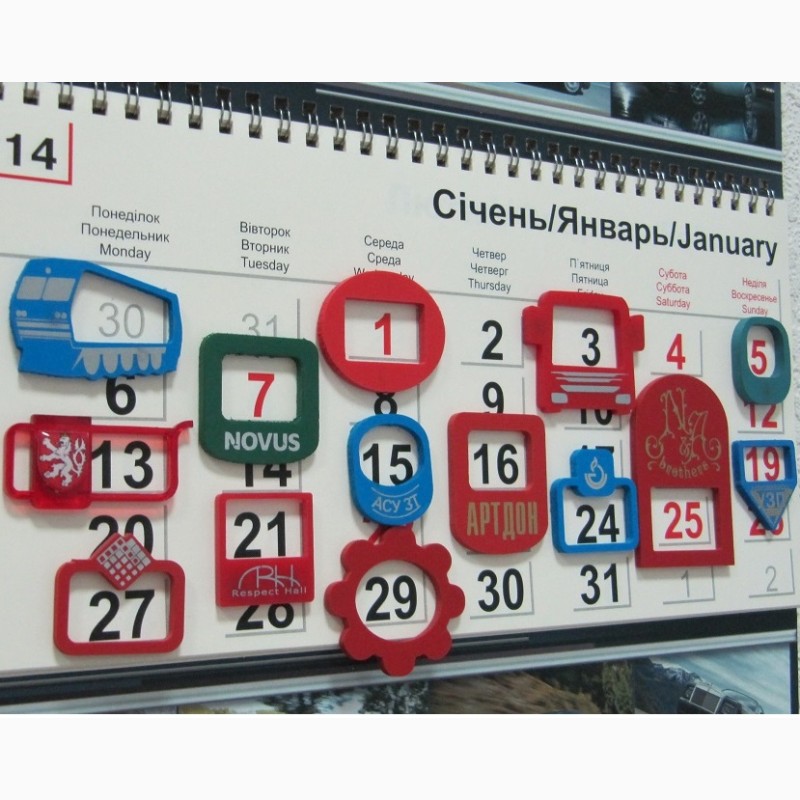 Фото 12. Как сделать фирменный календарь оригинальным? Магнитное окошко для календарей с логотипом