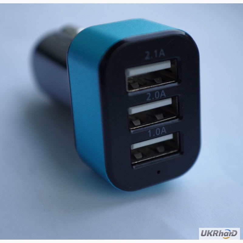 Фото 2. Автомобильная USB зарядка на три выхода, реальных 2.1 Ампера. Отличное качество