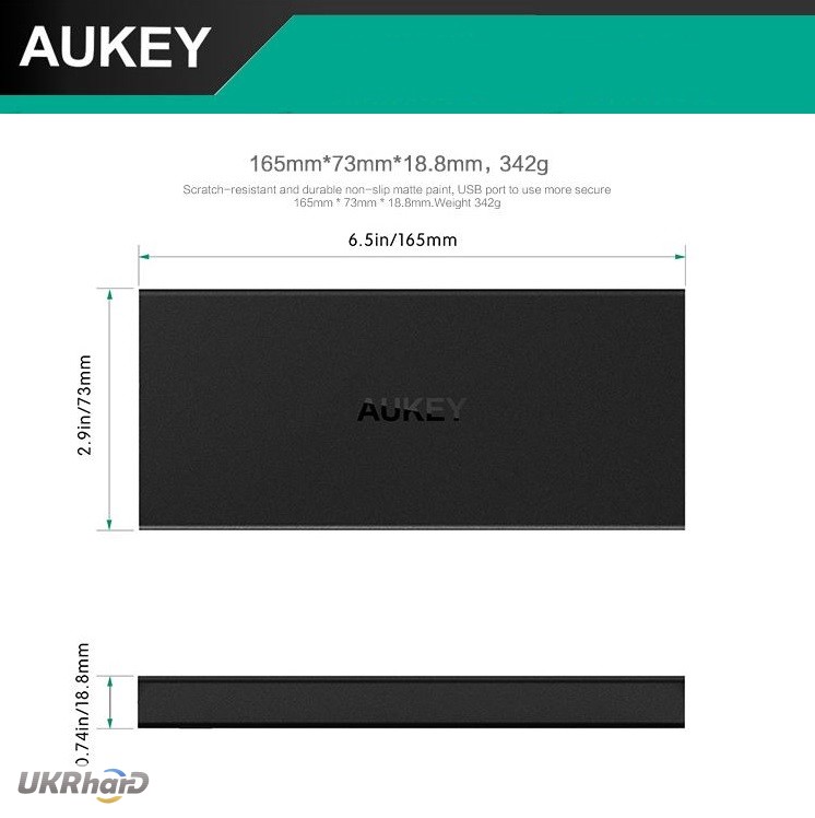 Фото 3. Aukey 16000 mAh Power Bank, внешний аккумулятор с функцией быстрой зарядки Qualcomm QC 3.0