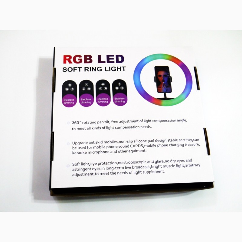 Фото 2. Кольцевая LED лампа RGB MJ26 26см 1 крепл.тел USB