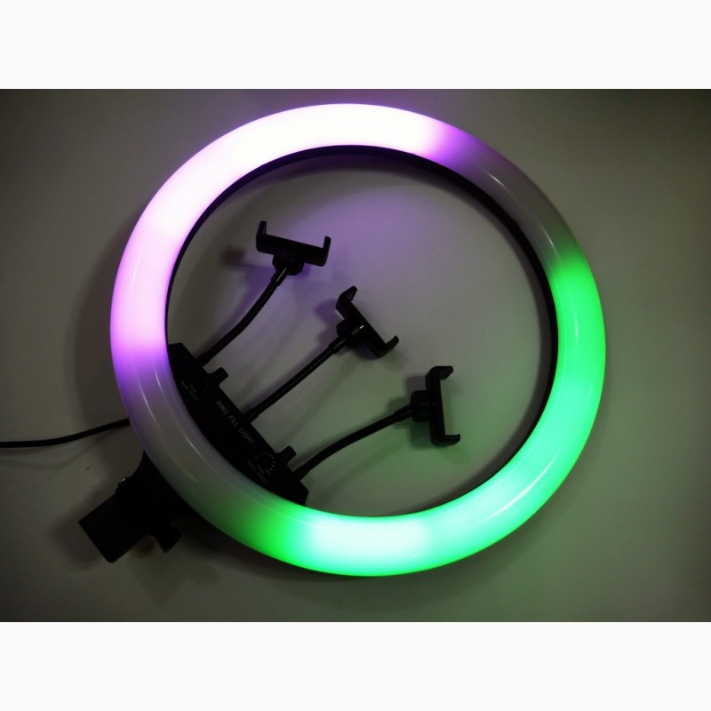Фото 2. Кольцевая LED лампа RGB MJ18 45см 220V 3 крепл.тел + пульт + чехол