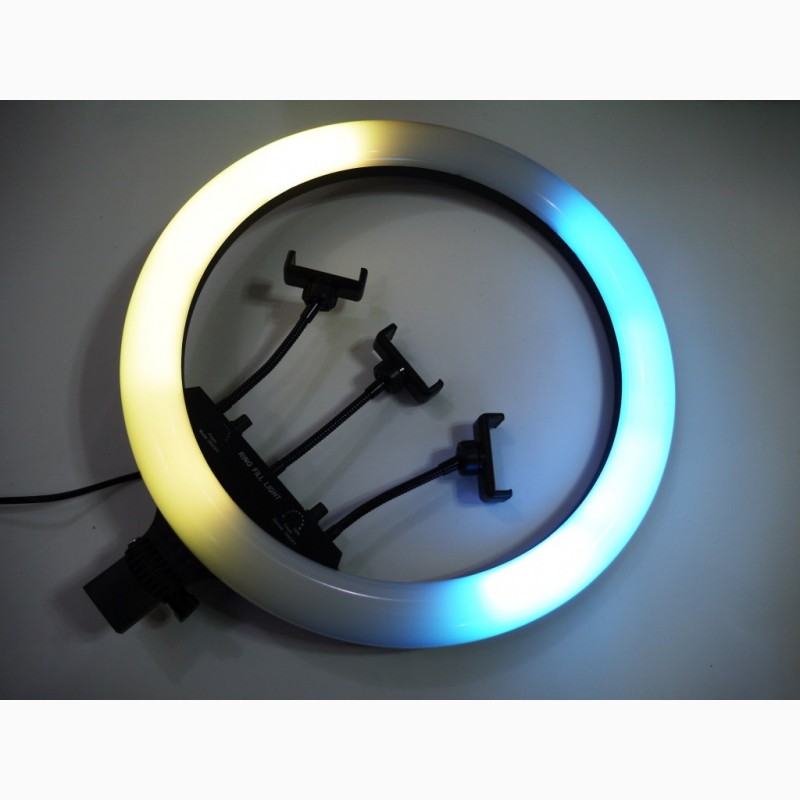 Фото 3. Кольцевая LED лампа RGB MJ18 45см 220V 3 крепл.тел + пульт + чехол