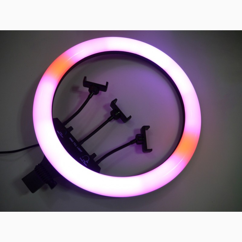 Фото 4. Кольцевая LED лампа RGB MJ18 45см 220V 3 крепл.тел + пульт + чехол