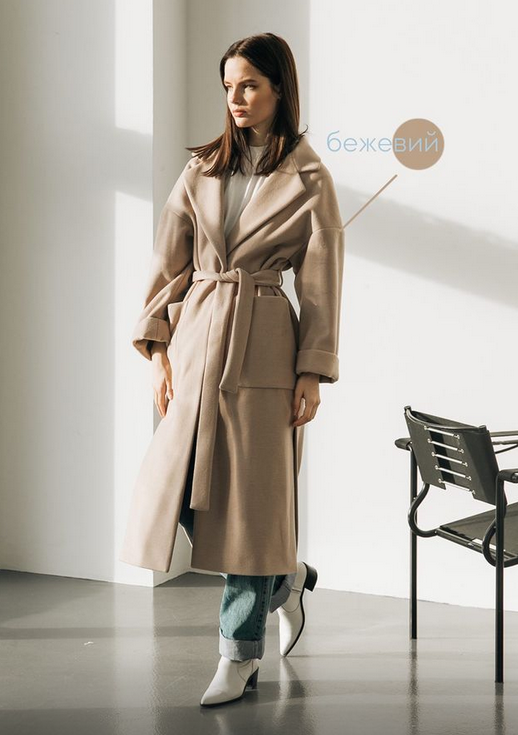 Женское пальто-халат Season Грэйс бежевого цвета