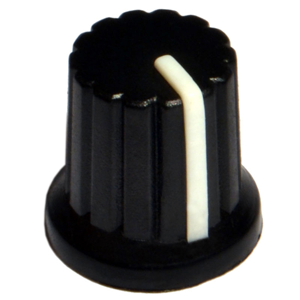 Фото 3. Ручка для переменного резистора WH148 (диаметр 6 мм), размер 15х17мм