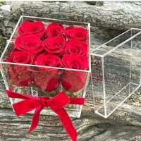 Акриловые прозрачные коробки для цветов - На 9, 15 и 25 роз