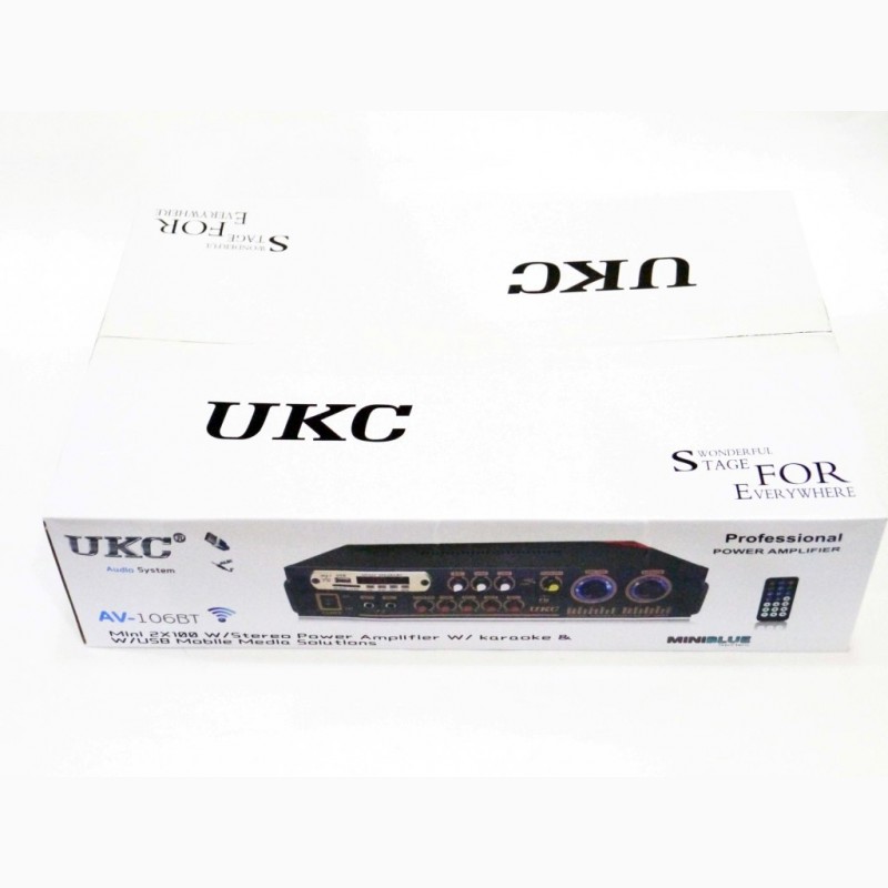Фото 5. Усилитель звука UKC AV-106BT Bluetooth USB + караоке 2микрофона