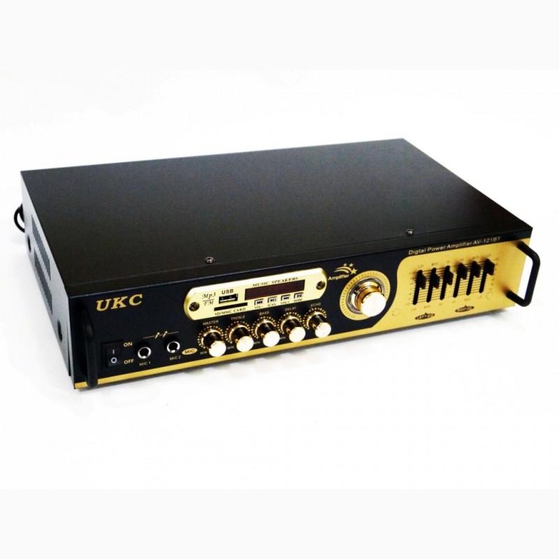 Фото 4. Усилитель звука UKC AV-121BT Bluetooth USB + караоке 2микрофона