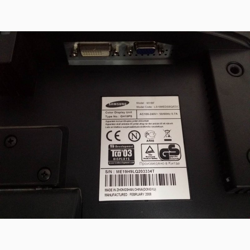 Фото 3. Samsung SyncMaster 931BF 19-дюймовый 1280 x 1024 ЖК-монитор в рабочем состоянии
