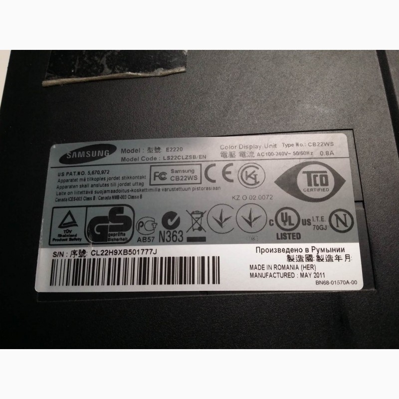Фото 2. ЖК fullhd монитор 21.5 Samsung SyncMaster E2220 бу
