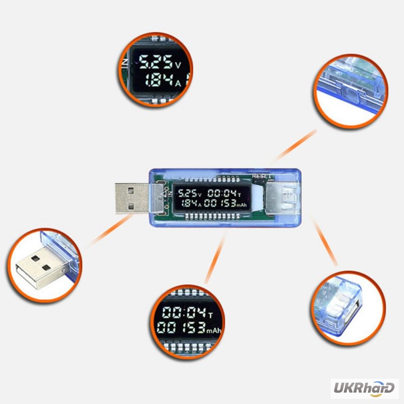 Фото 2. USB тестер KWS-V20 измеритель емкости, амперметр, вольтметр