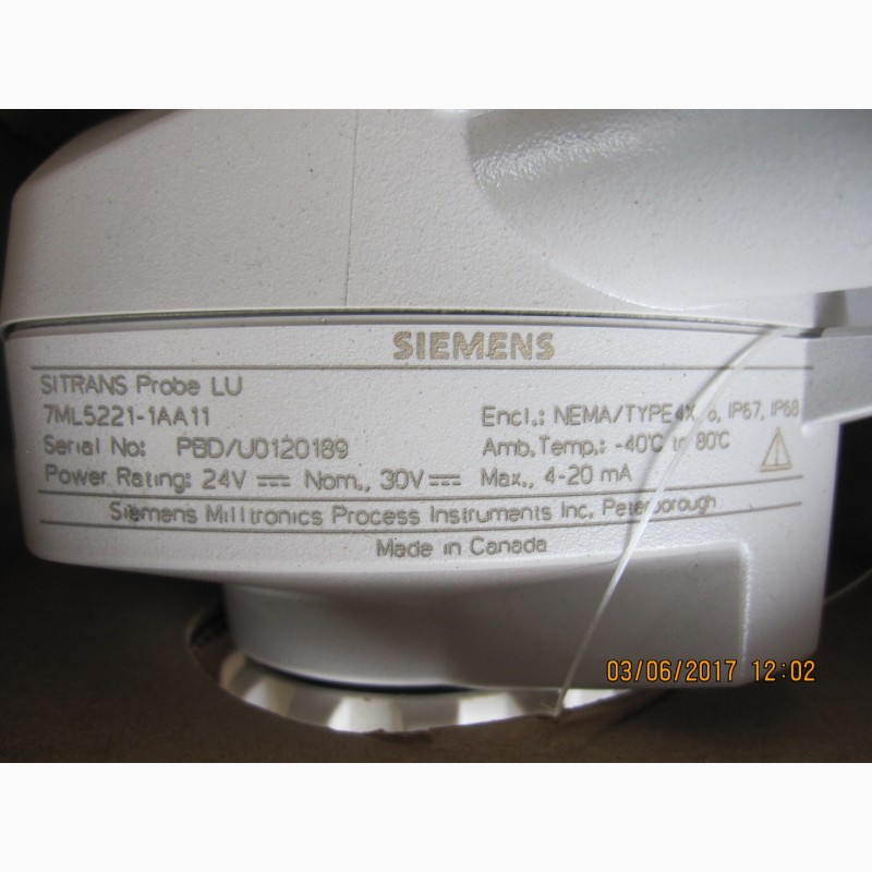 Фото 3. Ультразвуковые датчики уровня Siemens Sitrans Probe LU