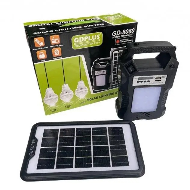 Фото 2. Solar GDPlus GD-8060 + FM радио + Bluetooth портативная солнечная автономная система