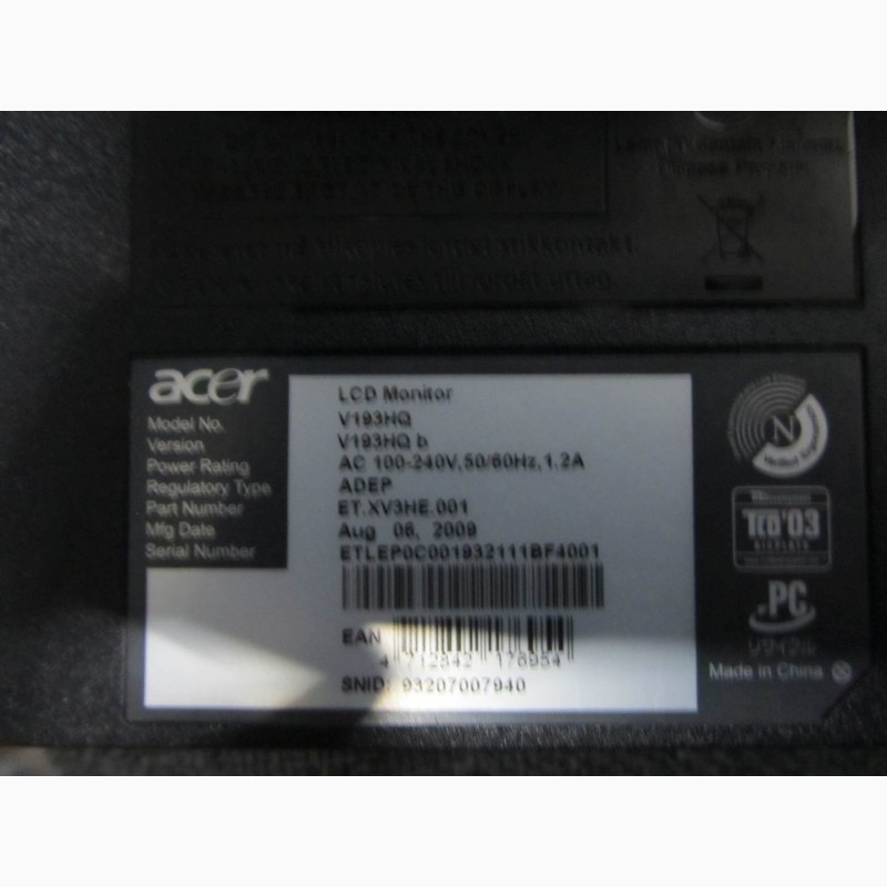 Фото 6. Монитор 18.5 Acer V193H Black широкоформатный