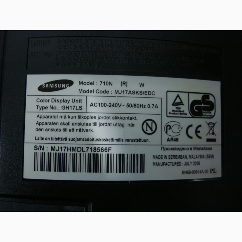 Фото 6. Недорогой монитор 17 Samsung SyncMaster 710n потерт