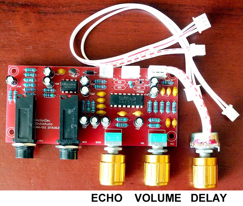 Микрофонный усилитель с эффектом ECHO и DELAY PT2399