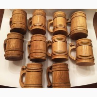 Деревянные пивные кружки набор 10 штук, подарок мужчине купить Киев