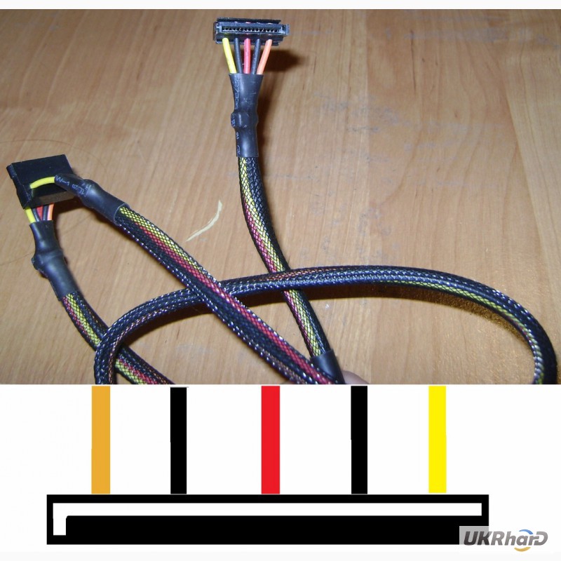 Фото 6. Модульный кабель SATA (тройной, 8pin) для блока питания
