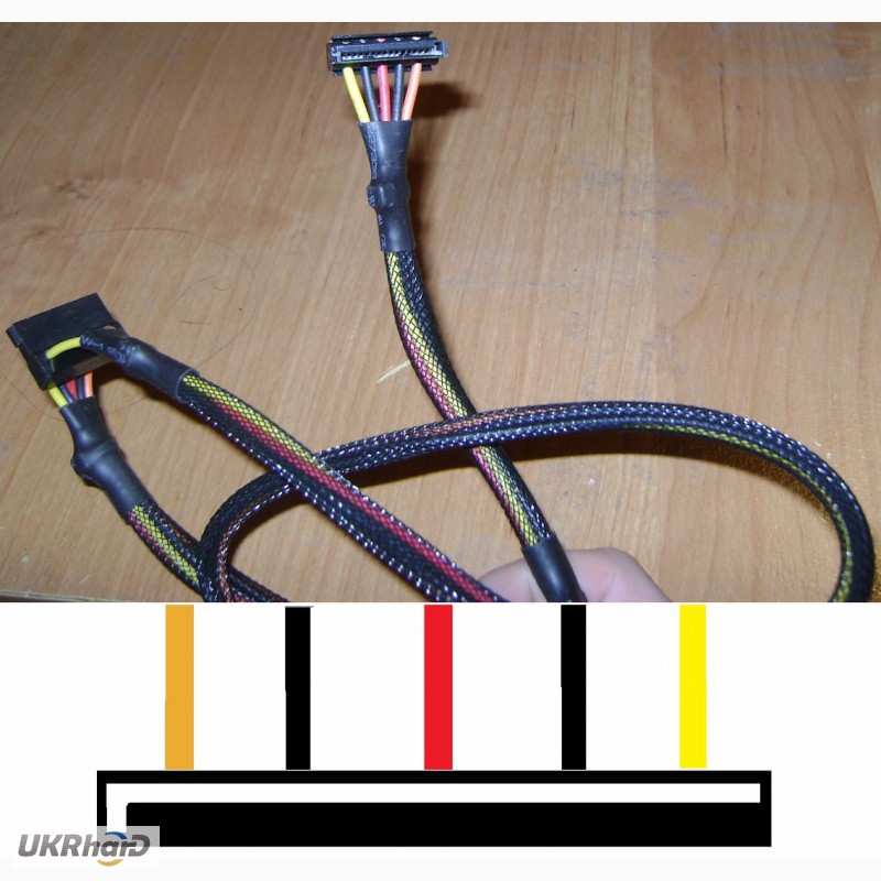 Фото 7. Модульный кабель SATA (тройной, 8pin) для блока питания