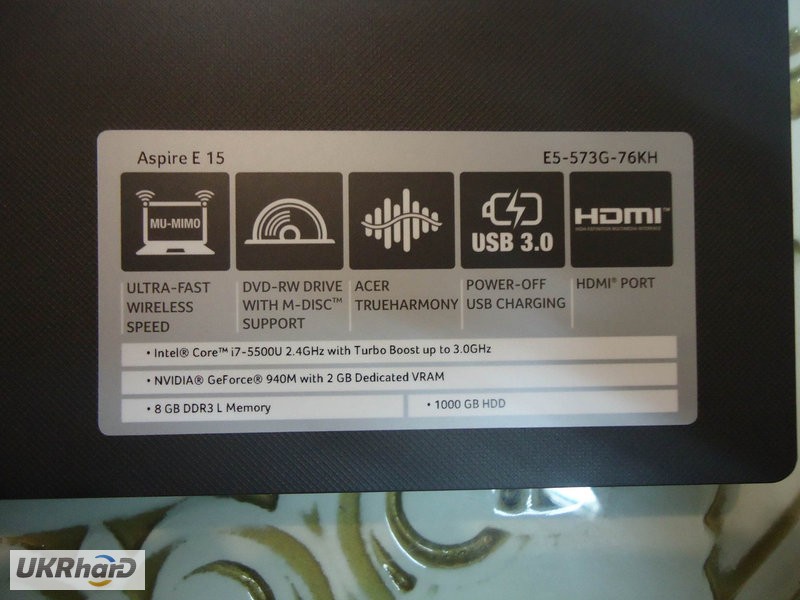 Фото 4. Бизнес ноутбук Acer на Core I7 8Gb с игровой видео GeForce 940