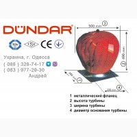 Дефлектор DUNDAR (воздушный турбинный вентилятор) модель DAT A