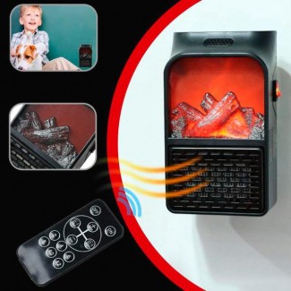 Портативний обігрівач FLAME HEATER з LCD-дисплеєм, пультом Д/У, електро камін