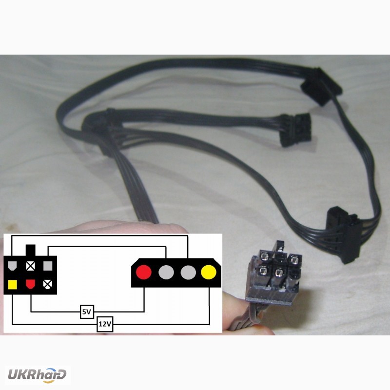 Фото 3. Модульный кабель MOLEX PATA IDE (4 штекера) для блока питания
