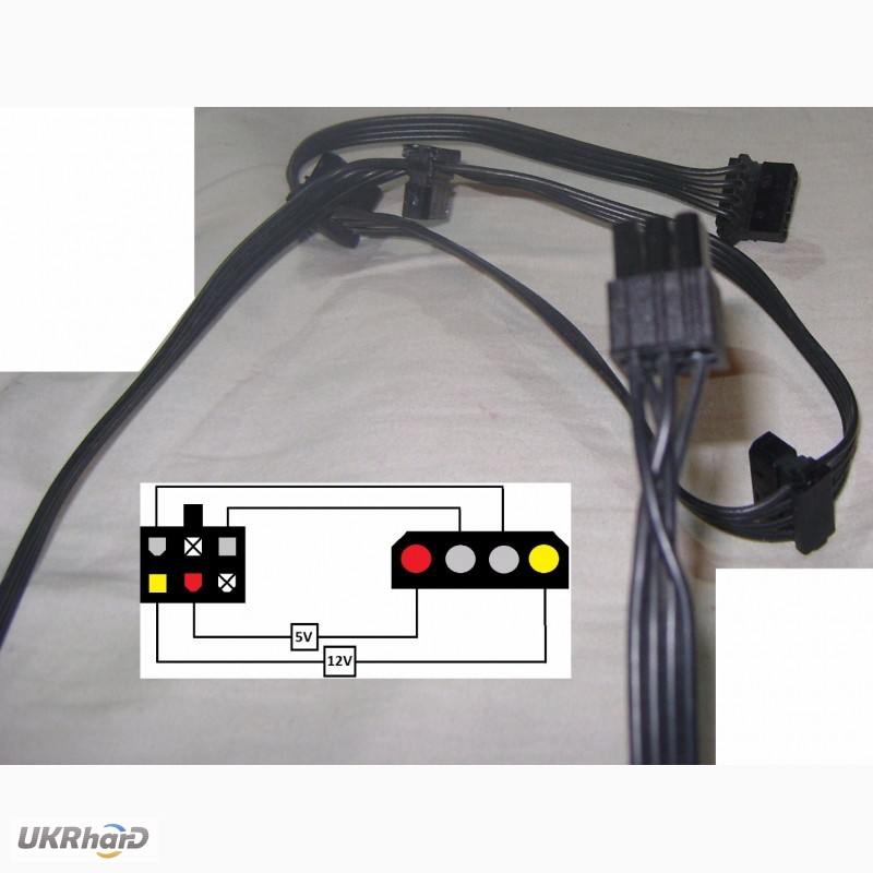 Фото 5. Модульный кабель MOLEX PATA IDE (4 штекера) для блока питания