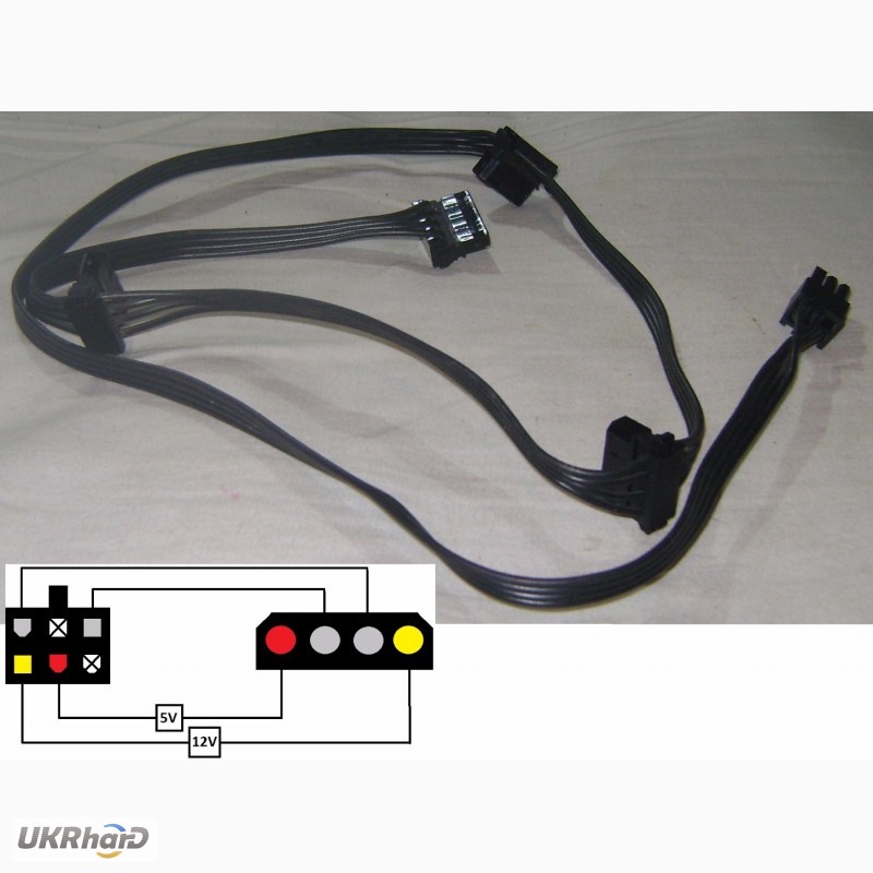 Фото 6. Модульный кабель MOLEX PATA IDE (4 штекера) для блока питания