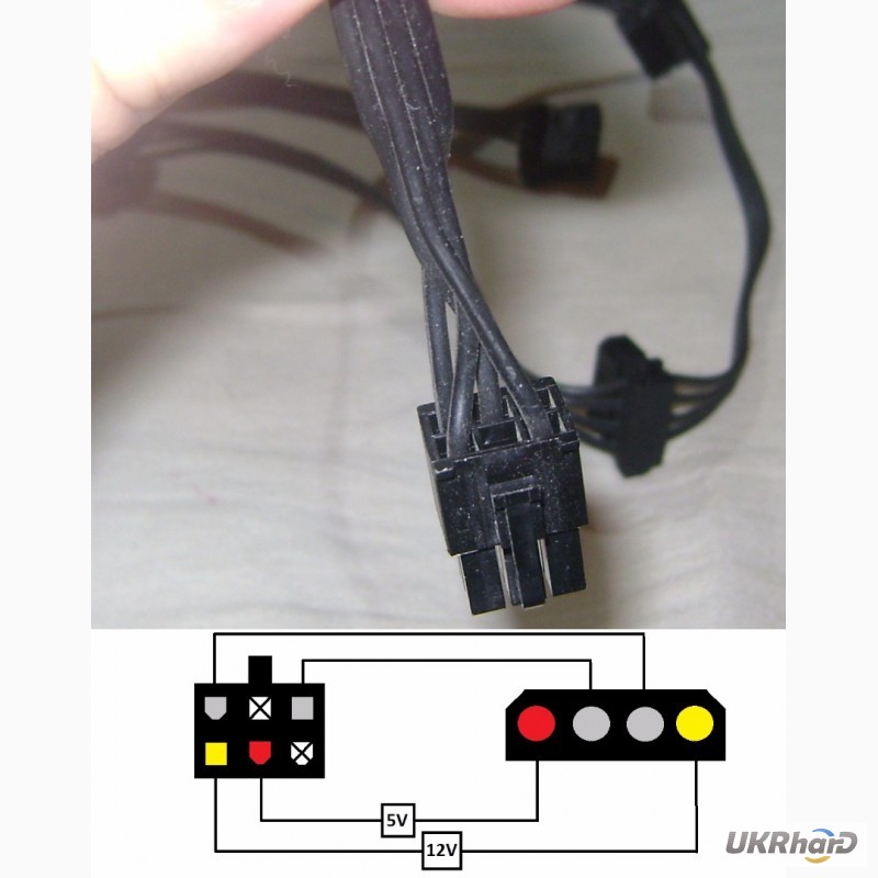 Фото 8. Модульный кабель MOLEX PATA IDE (4 штекера) для блока питания