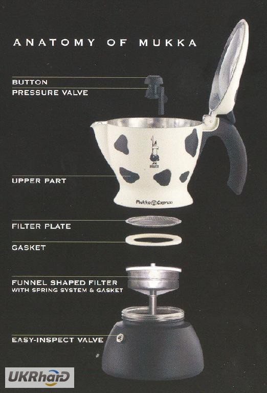 Фото 4. Гейзерная кофеварка для приготовления капучино Bialetti Mukka Express