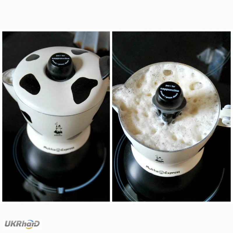 Фото 6. Гейзерная кофеварка для приготовления капучино Bialetti Mukka Express