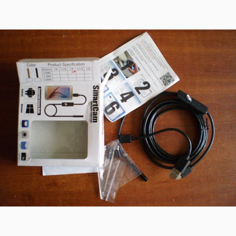 Фото 7. Эндоскоп водонепроницаемый ( видеокамера, USB камера + насадки и СД )