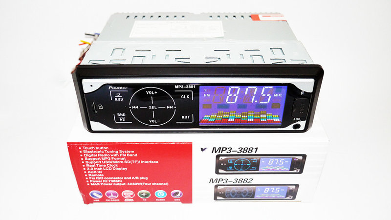 Фото 3. Автомагнитола Pioneer 3881 ISO - MP3 Player, FM, USB, SD, AUX сенсорная