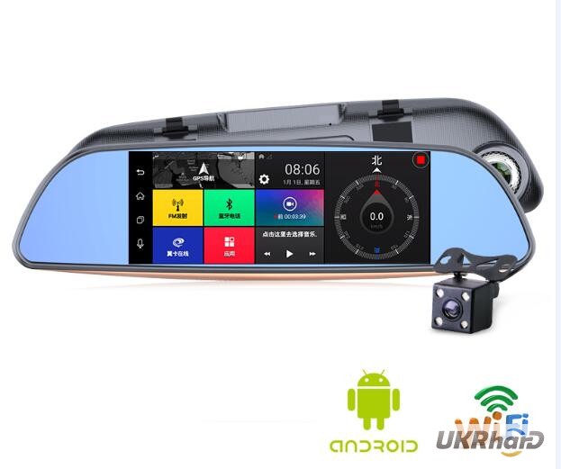 Фото 15. D35 Зеркало регистратор, 7 сенсор, 2 камеры, GPS навигатор, WiFi, 16Gb, Android, 3G