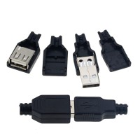Пара разборных разъемов USB Тип A DIY для подключения к повербанку