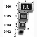 Резисторы SMD 1206 0.25вт (170 номиналов) 10 шт. по цене 0.4 Грн. 100 шт. по 0.12 Грн