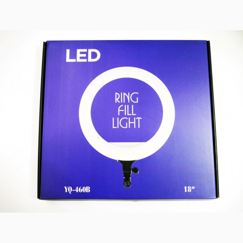 Фото 2. Кольцевая LED лампа YQ-460B 45см 220V 3 крепл.тел. + пульт