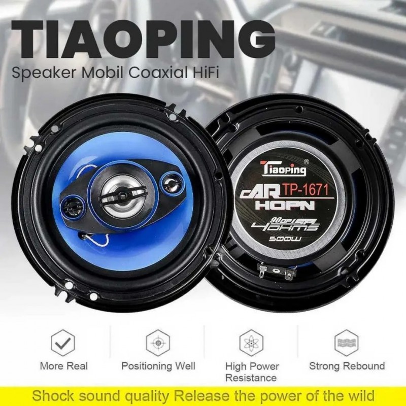 Фото 7. Автомобільна акустика колонки 16 см Tiaoping TP-1671 (500W) 2 смугові