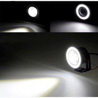 Круглая светодиодная LED фара 20W arctic 2 (линза + ангельские глазки)