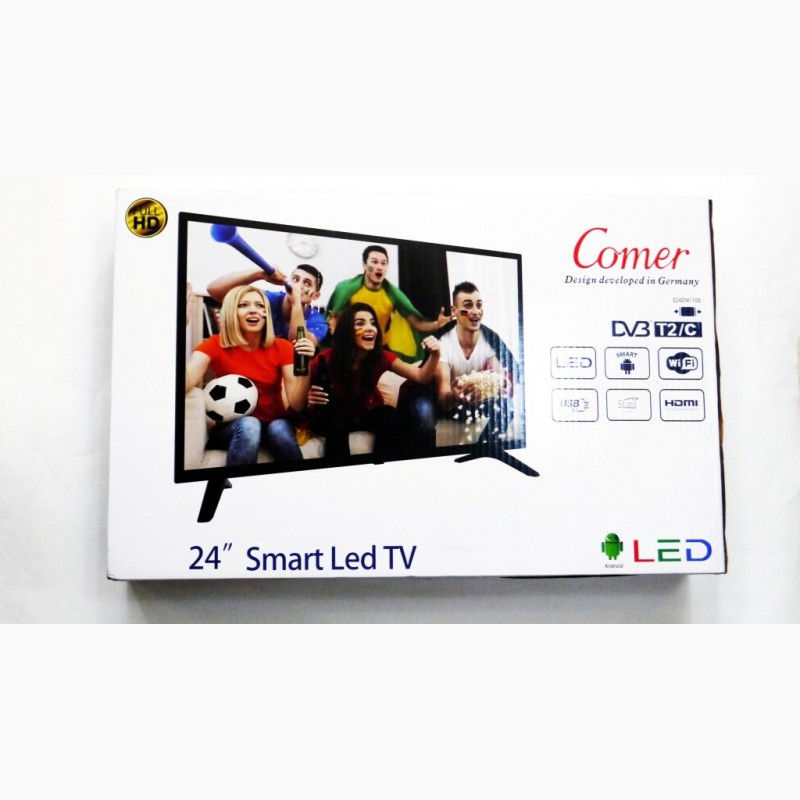Фото 3. LCD LED Телевизор Comer 24 Smart TV, WiFi, 1Gb Ram, 4Gb Rom, T2, USB/SD, HDMI, VGA