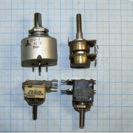 Фото 2. Резисторы переменные (потенциометры) непроволочные СП1, СП3, СП4