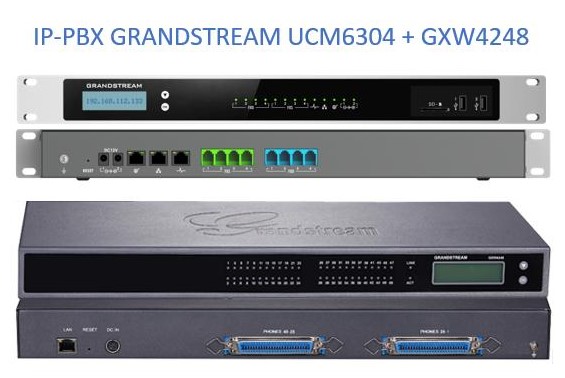 Grandstream UCM6304, ip атс, 52хFXS, 4xFXO, до 2000 абонентів/300 одночасних викликів
