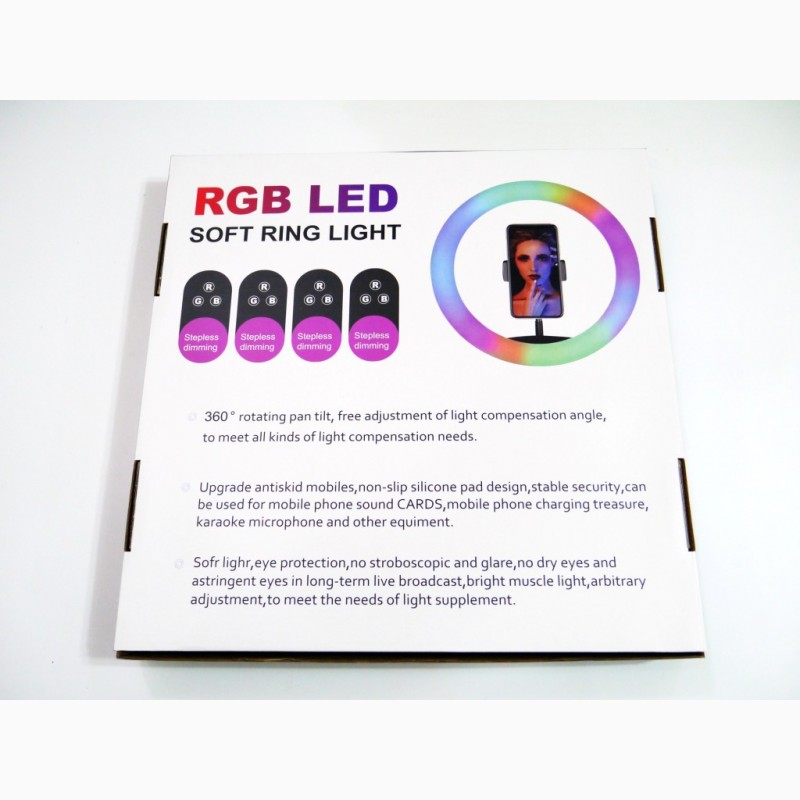 Фото 3. Кольцевая LED лампа RGB MJ36 36см 3 крепл.тел USB