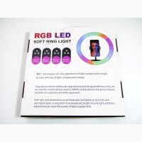 Кольцевая LED лампа RGB MJ36 36см 3 крепл.тел USB