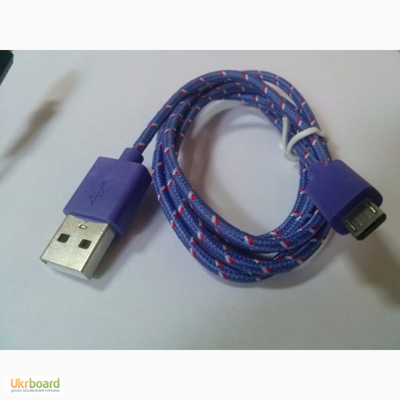 Фото 5. Micro USB Кабель 1 метр шнур плетенный