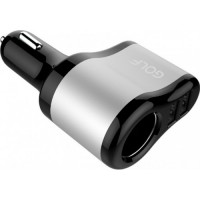 Автомобильное зарядное устройство GOLF GF-C14 2 USB 2.1A Чёрный с серым