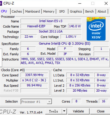 Фото 4. Процесор CPU Intel Xeon E5-2667 v3